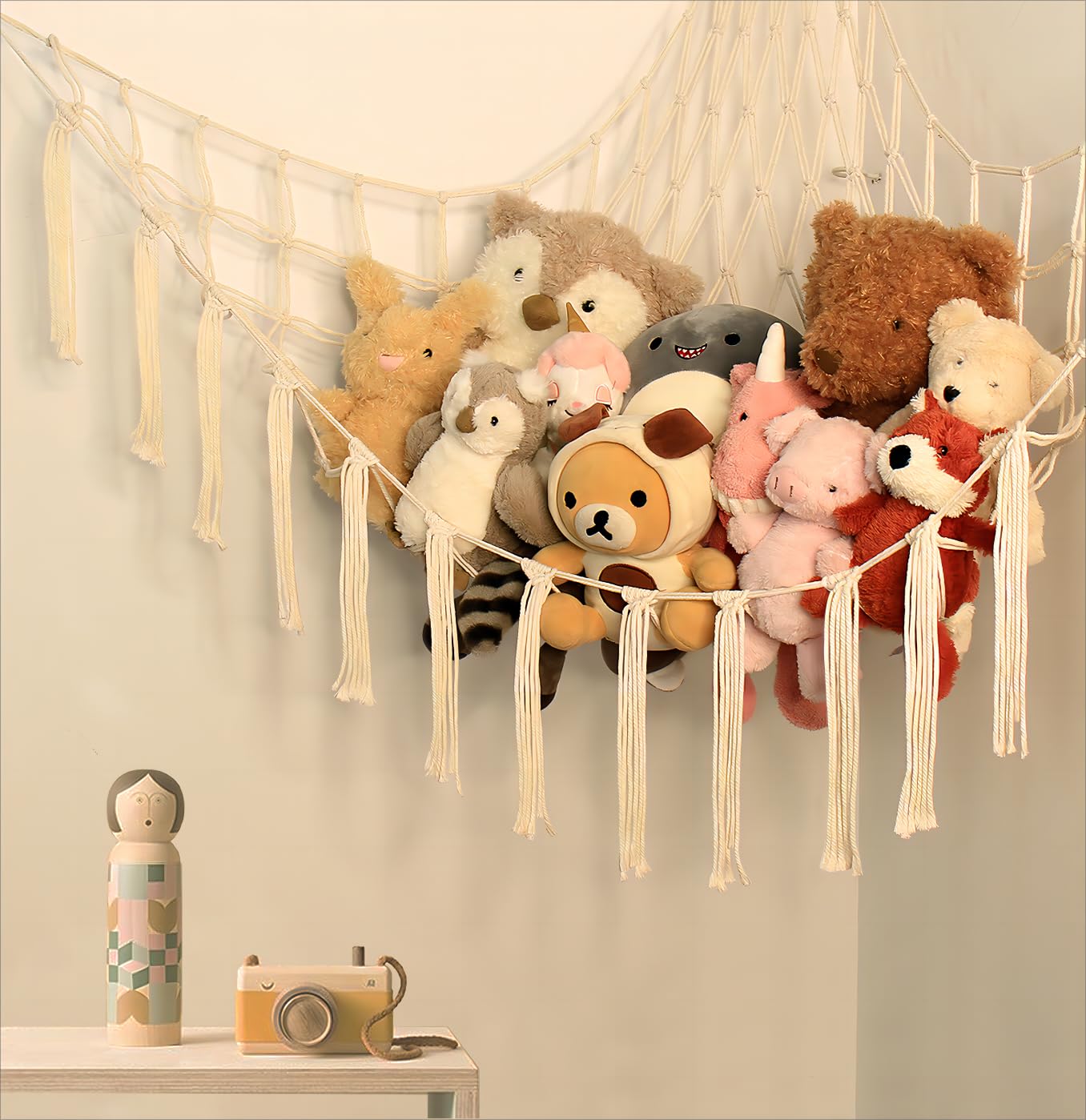 Mirolam nursery-friendly hammock net keeps stuffed animals organized and accessible