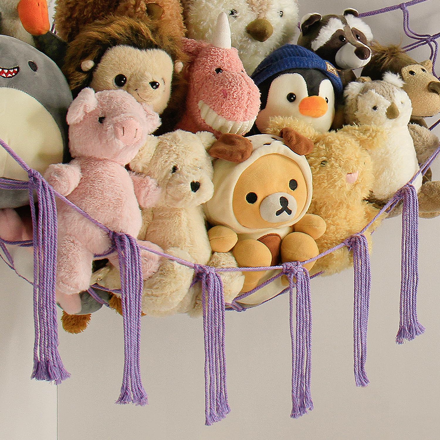 Mirolam storage hammock macrame construction highlighting cozy, kid-friendly design.
