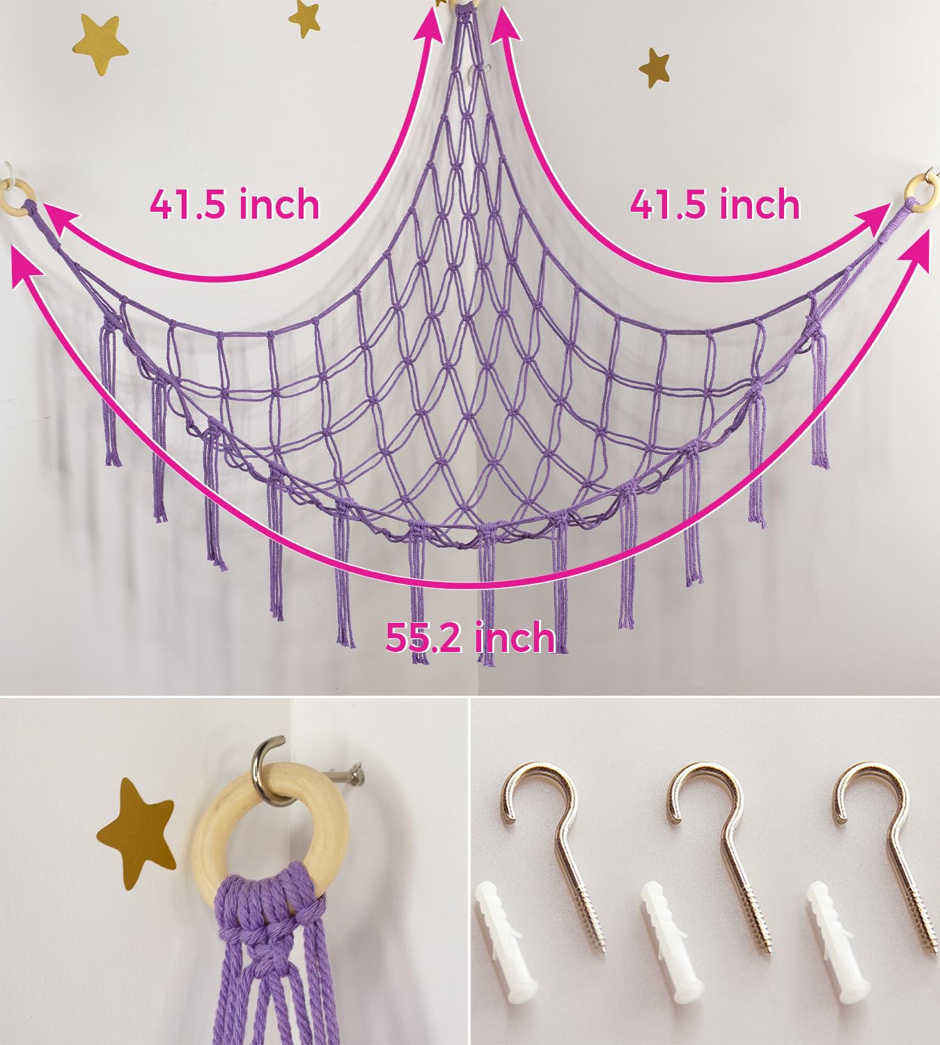 Mirolam two-pack stuffed animal hammock showcases space-saving versatility