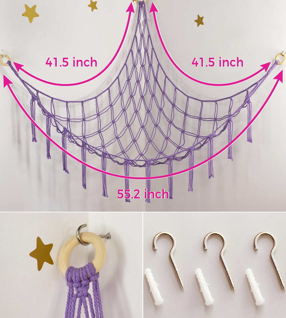Mirolam two-pack stuffed animal hammock showcases space-saving versatility