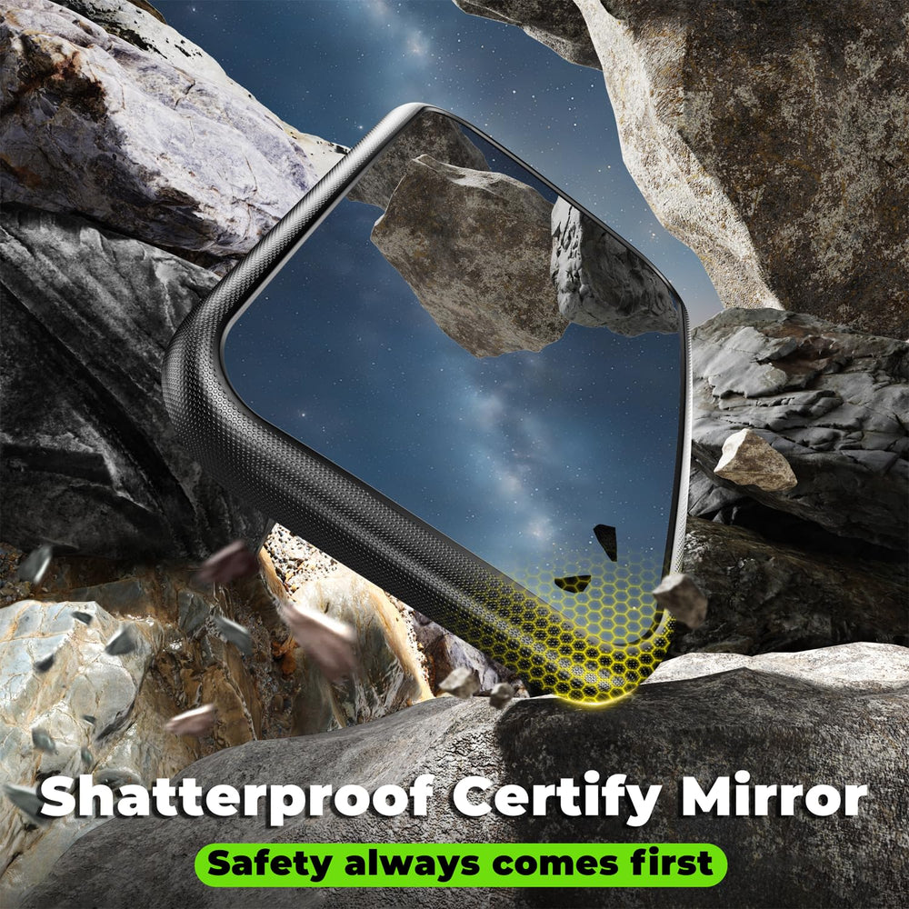 Mirrorsafe 4in slide mechanism lets you fine-tune position on the track.