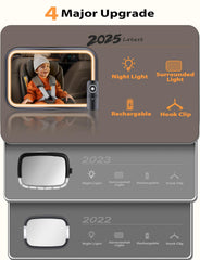 Mirrorsafe clip-design mirror securely attaches with hook for stable installation
