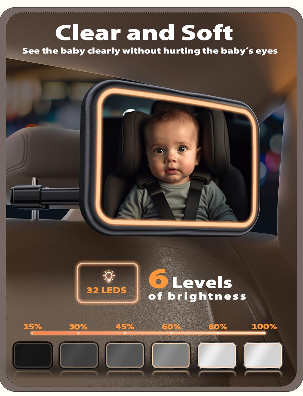 Mirrorsafe crystal-clear shatterproof mirror improves visibility during drives