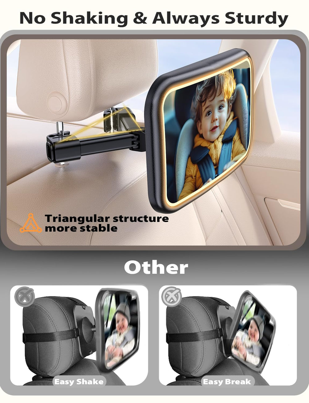 Mirrorsafe remote control use showing quick lighting adjustments from the seat