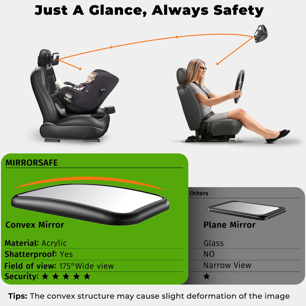 Mirrorsafe non-slip silicone-backed straps grip the headrest for stable, shake-free use.