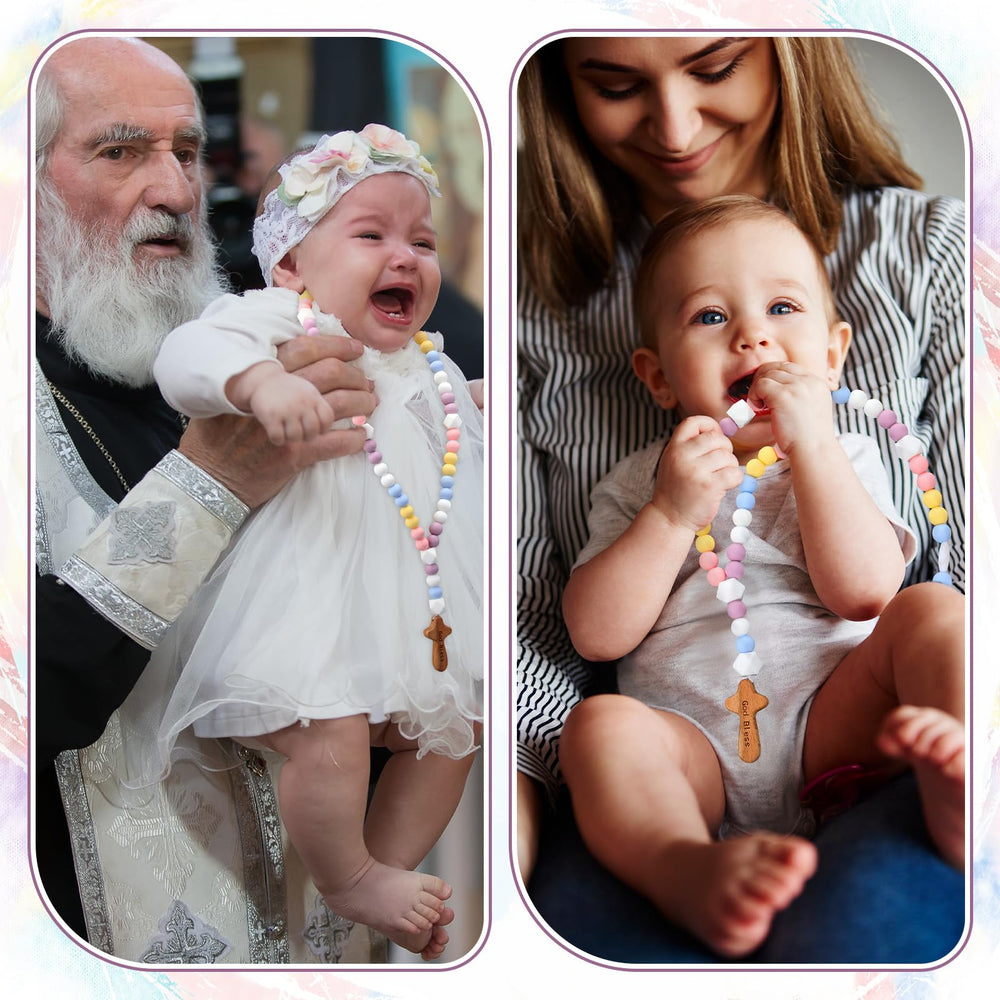 Package includes one Misdary baby baptism silicone rosary for gifting.