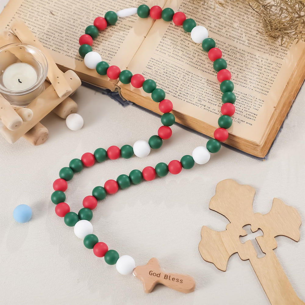 Misdary Baby Rosary silicone beads 50cm show safe, durable beads for baby's everyday moments.