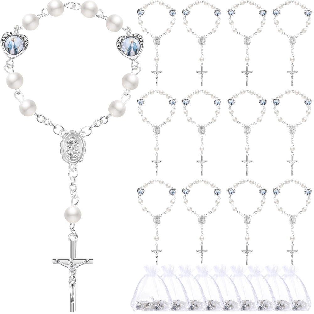 Misdary baptism rosary 30-pack in organza bags for guests' meaningful remembrance