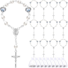 Misdary baptism rosary 30-pack in organza bags for guests' meaningful remembrance