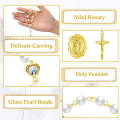 Misdary organza bags cradle rosaries for a refined gift presentation.