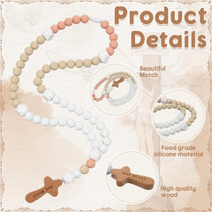 Misdary silicone rosary beads, 50 cm length for easy on-the-go use