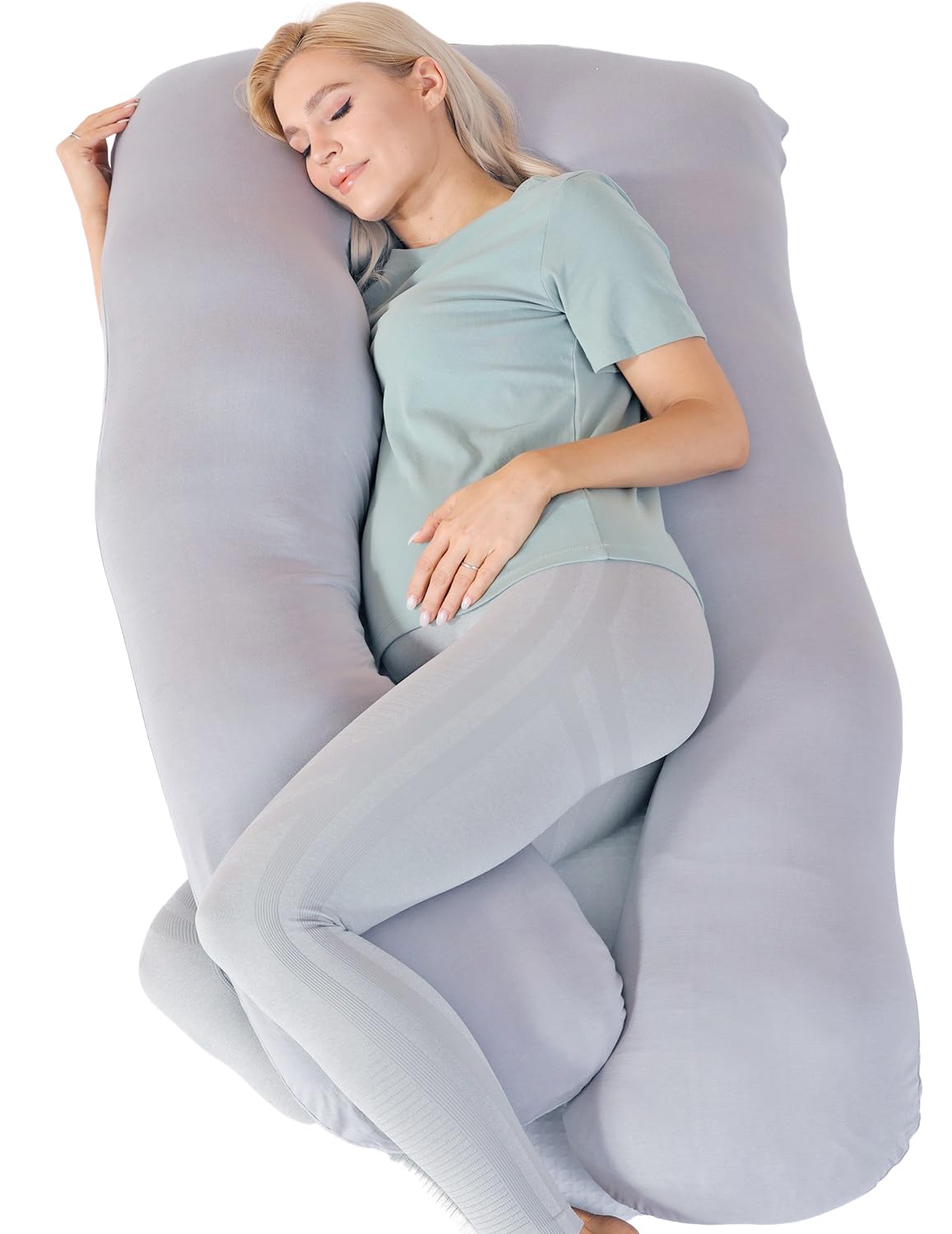 MISERRO pregnancy-pillow-cooling-bamboo-blend delivers cooler sleep and cloud-soft comfort.