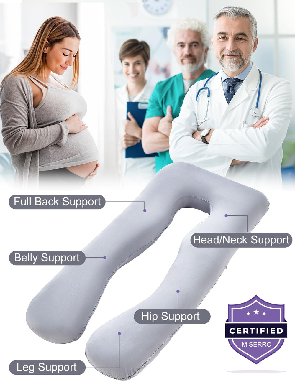 MISERRO pregnancy-pillow-full-body-softness envelops you in supportive, restful nights.