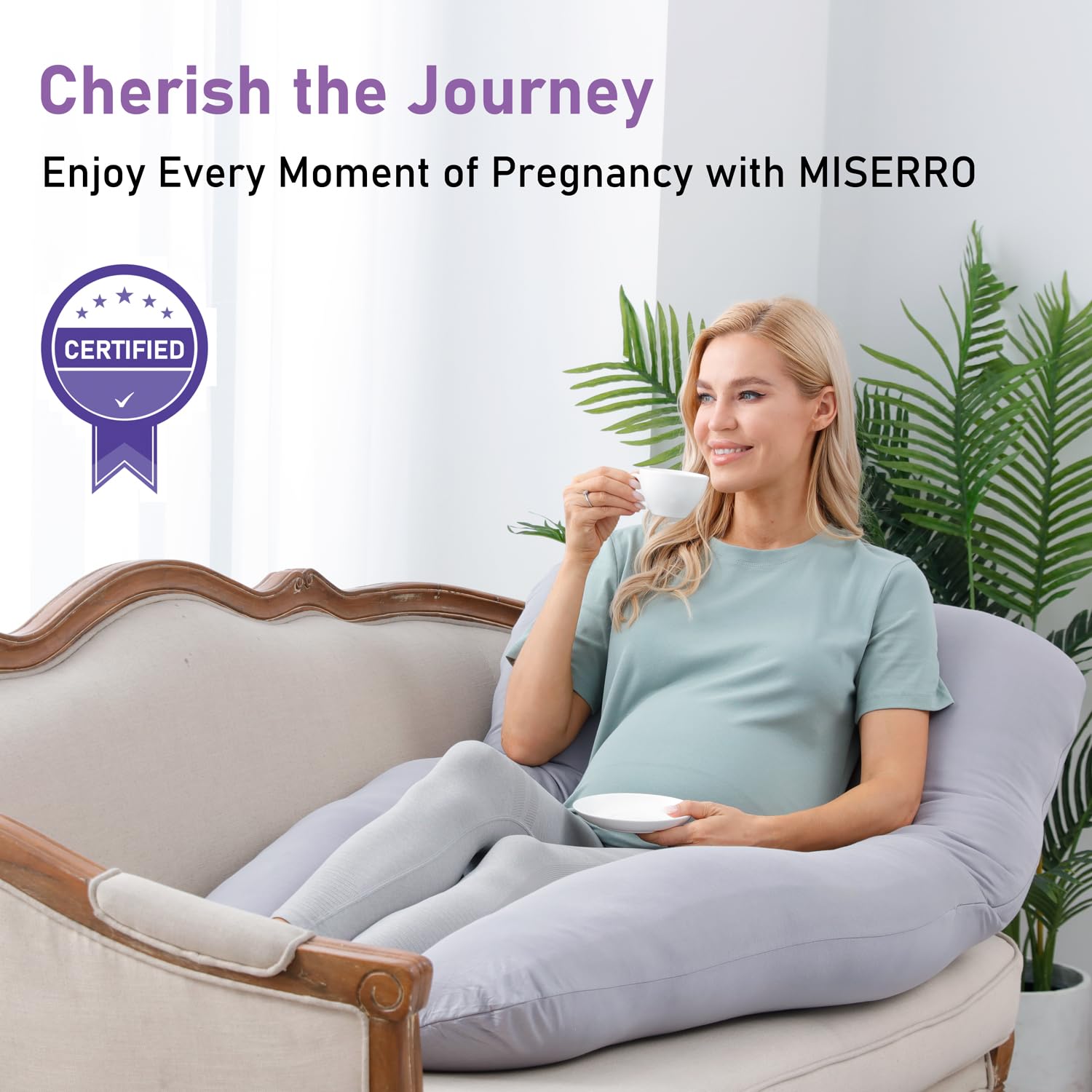 MISERRO-pregnancy-pillow-versatile-nursing-relaxation supports resting, nursing, and relaxation routines.
