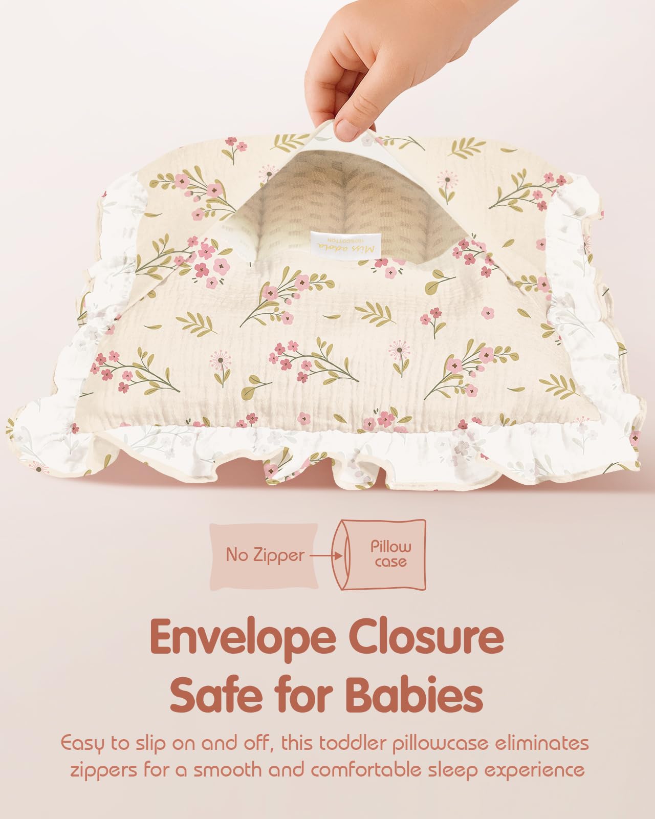 Miss Adola cotton muslin feels soft and breathable for delicate baby skin.