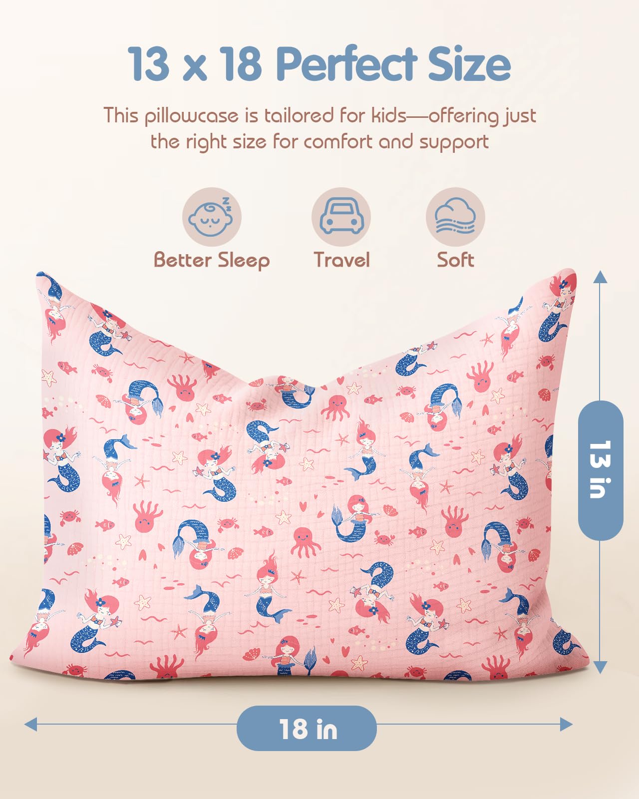 Miss Adola 13x18 crib-bed size pillowcase ideal for travel and everyday use