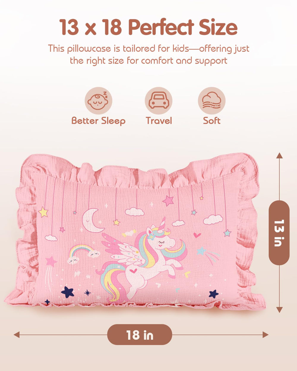 Miss Adola 13x18 pillowcase fits crib and toddler bed