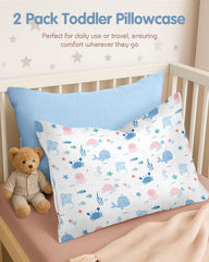 Miss Adola toddler pillowcase with cute print pattern adds playful nursery decor.