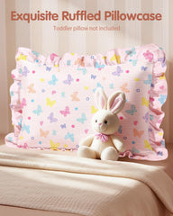 Miss Adola toddler pillowcase with ruffle edge brightens a kid's room and stays comfy.