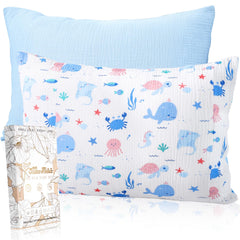 Miss Adola toddler pillowcase solid ocean blue showcases soft cotton for gentle skin.