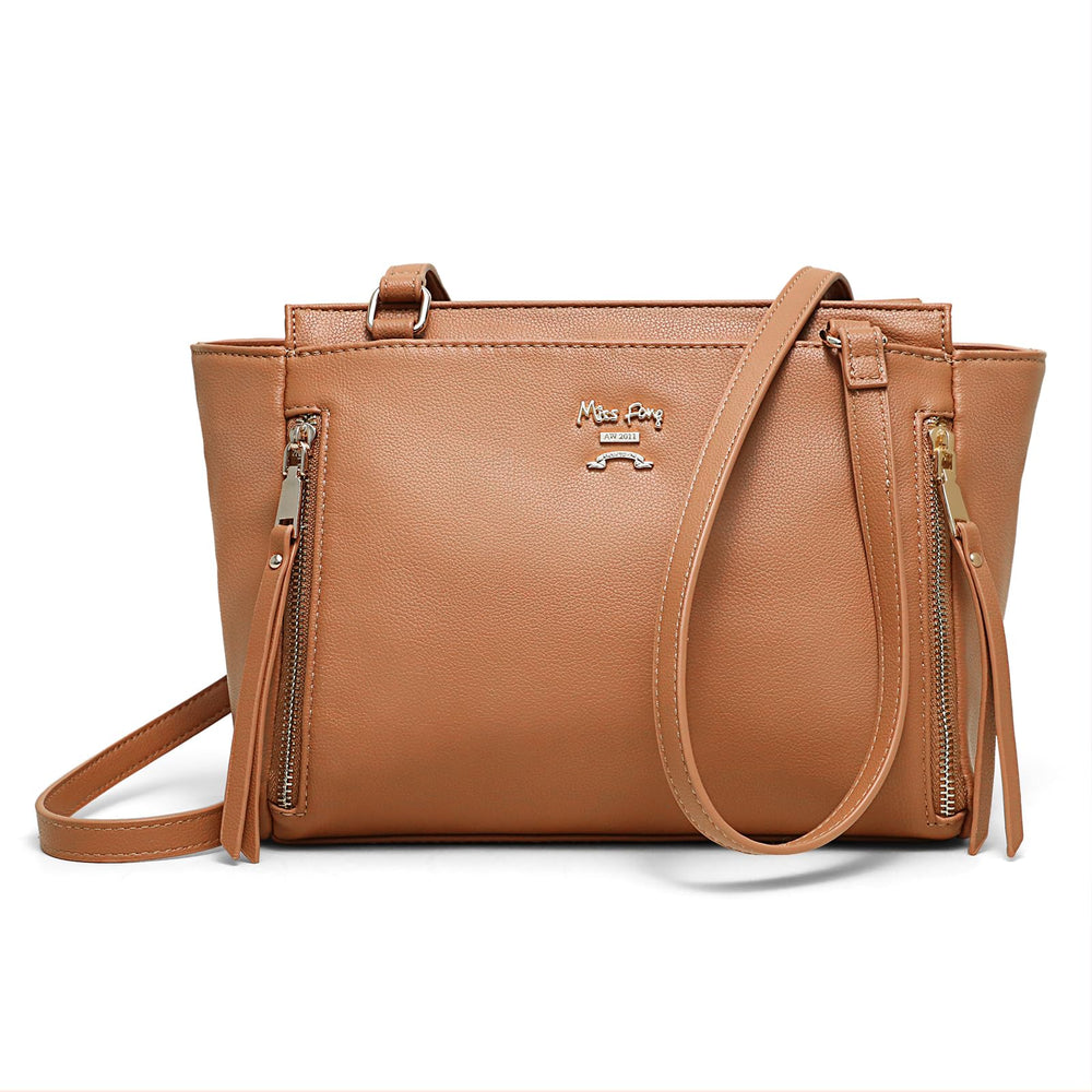 Miss Fong brown crossbody bag ready for shopping, work, or travel.