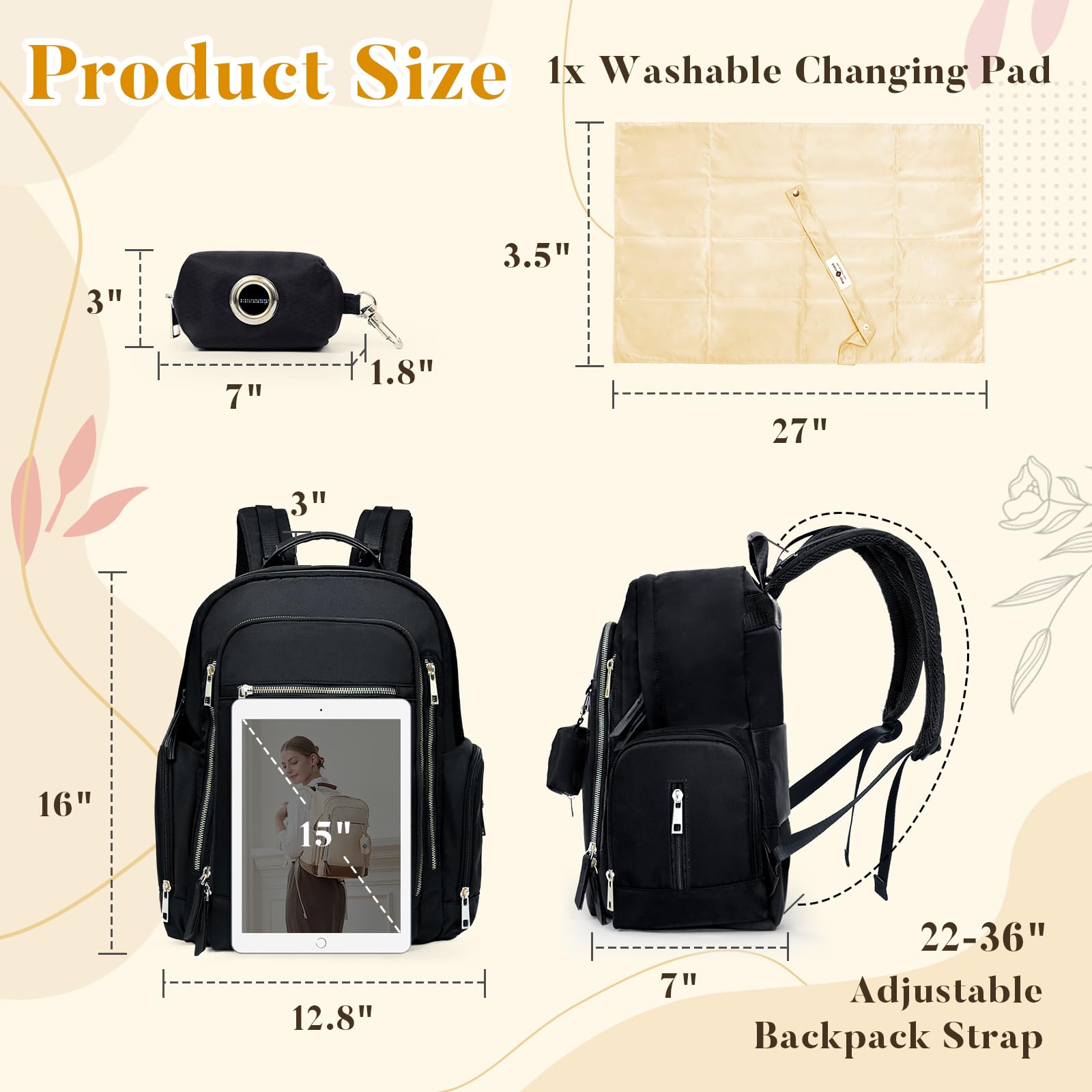 Miss Fong backpack 16 pockets showcase comprehensive storage for baby essentials.