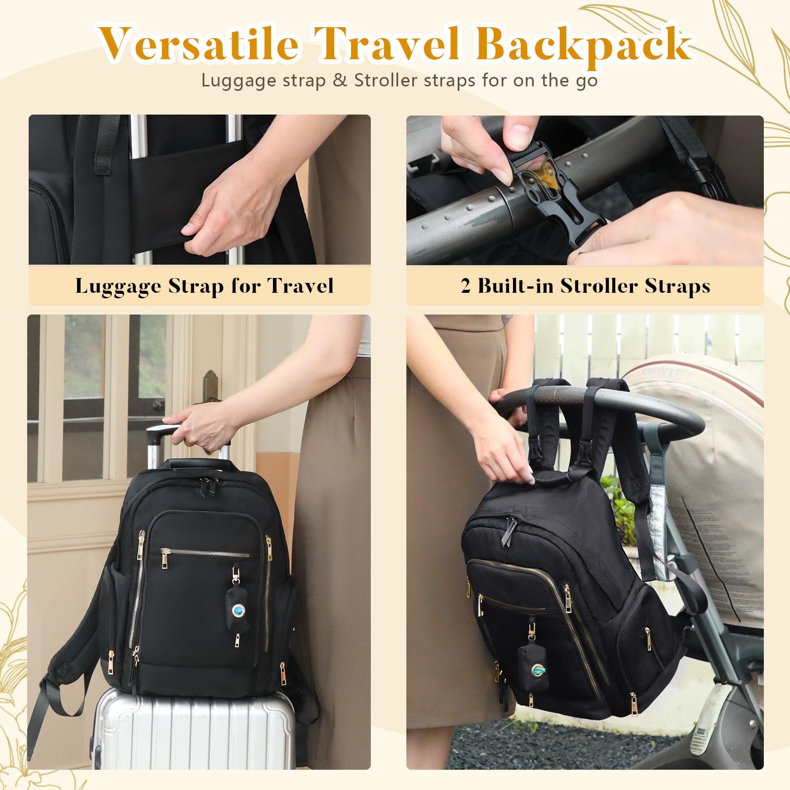 Miss Fong stroller straps and luggage sleeve simplify travel with kids.