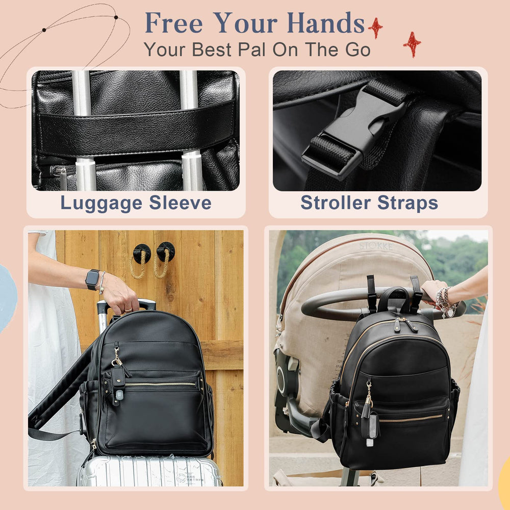 Miss Fong diaper bag changing pad inside for clean, comfortable diaper changes.