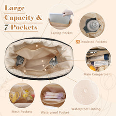 Miss Fong diaper bag backpack changing pad included for easy diaper changes.