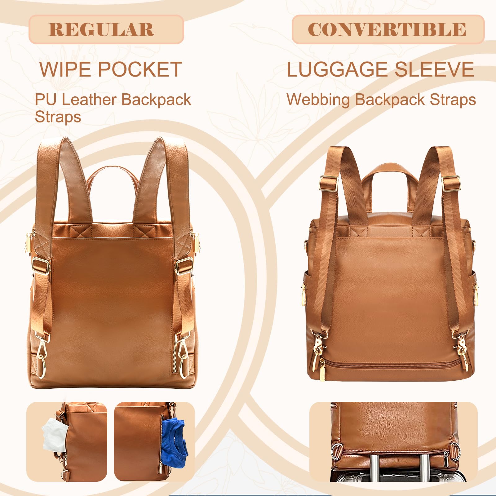 miss fong diaper bag backpack changing-pad focus demonstrates built-in changing surface