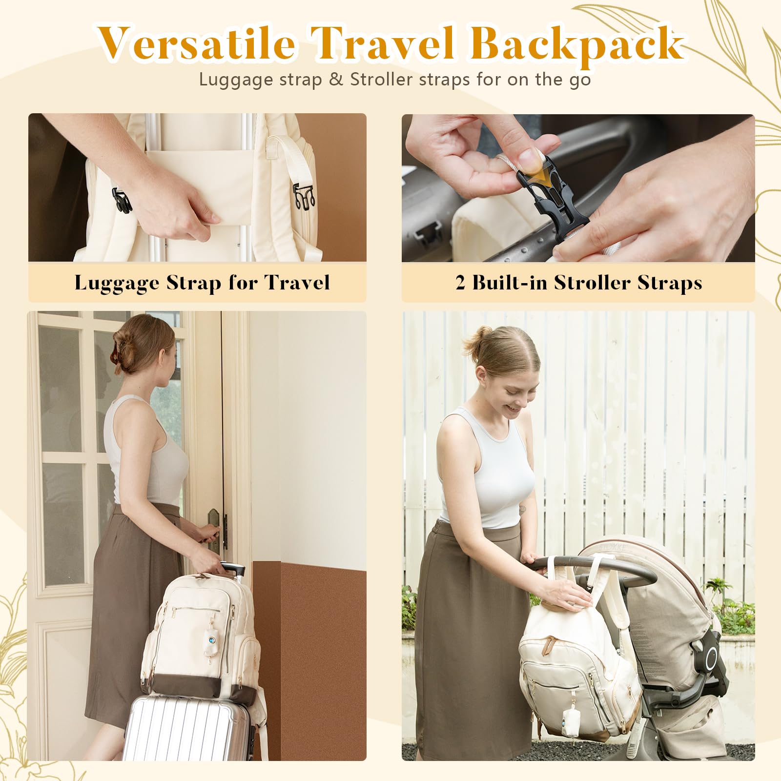Miss Fong diaper bag backpack detachable diaper bag dispenser for disposal bags
