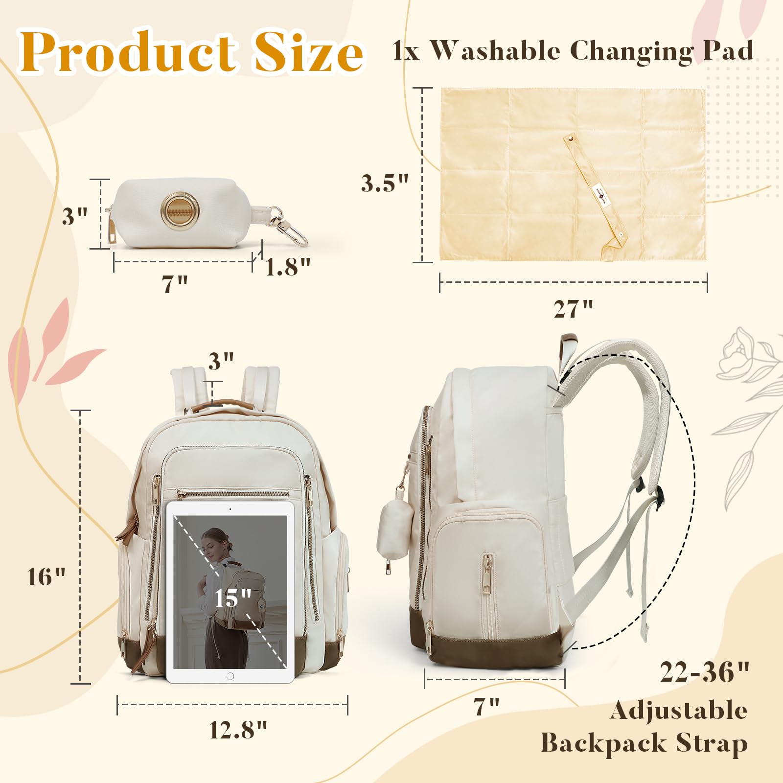 Miss Fong diaper bag backpack foldable changing pad ready for on-the-go diaper changes