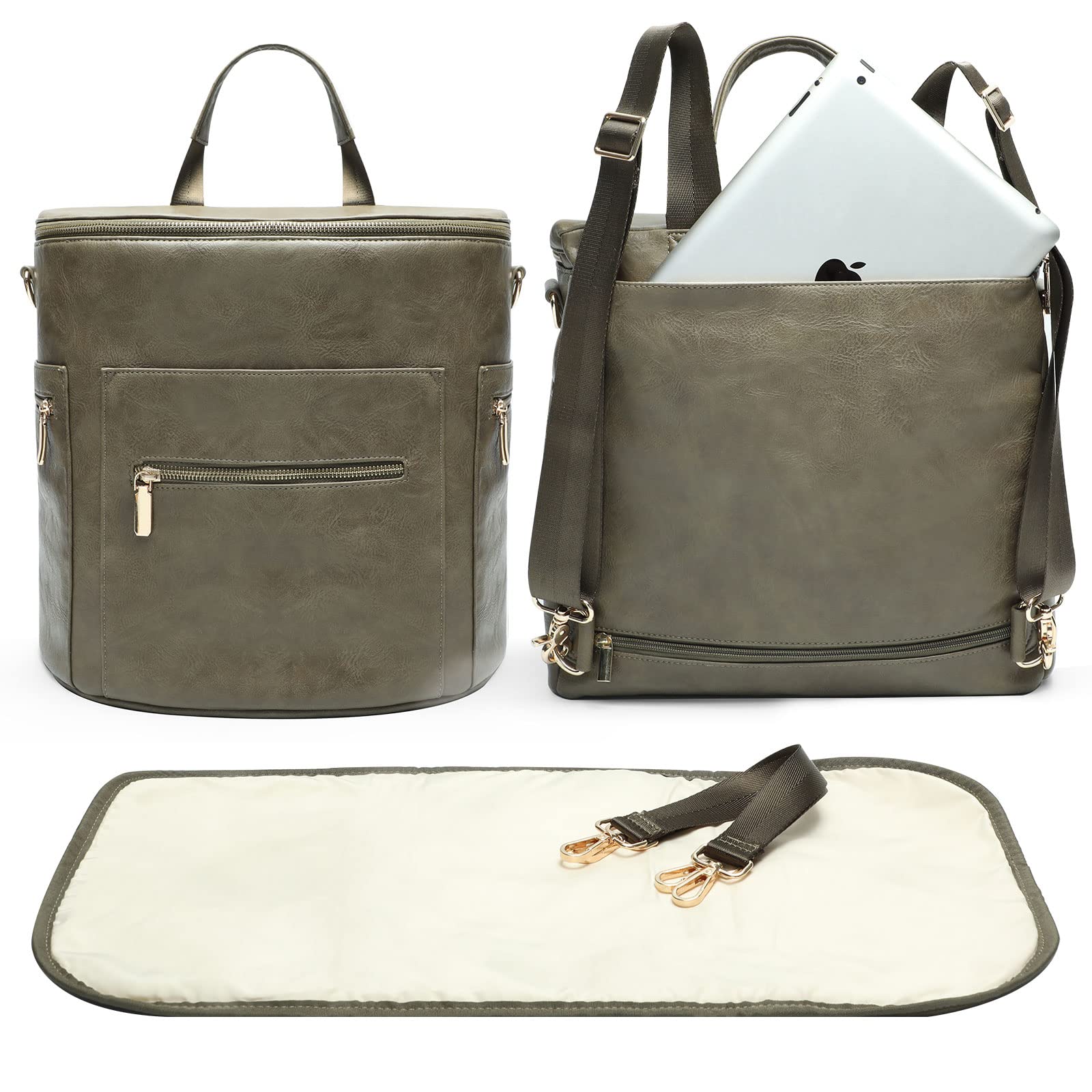 miss fong forest diaper bag backpack with multiple pockets for organized parenting on the go