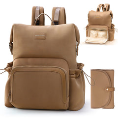Miss Fong diaper bag backpack front pocket keeps essentials within easy reach on the go.