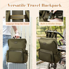 miss fong diaper bag backpack green changing pad included for comfortable on-the-go changes.
