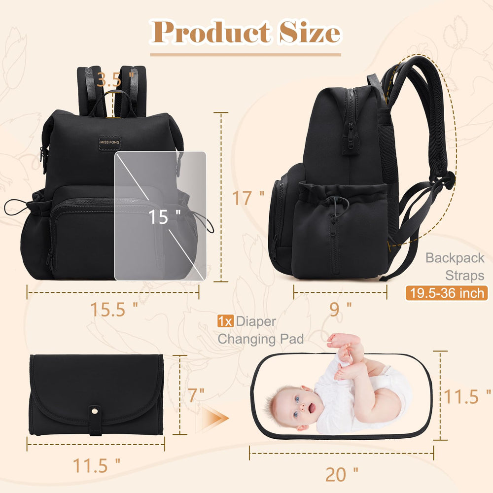 Miss Fong diaper bag backpack luggage sleeve for easy travel.
