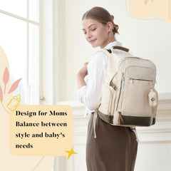 Miss Fong diaper bag backpack opened main compartment emphasizes easy one-handed access