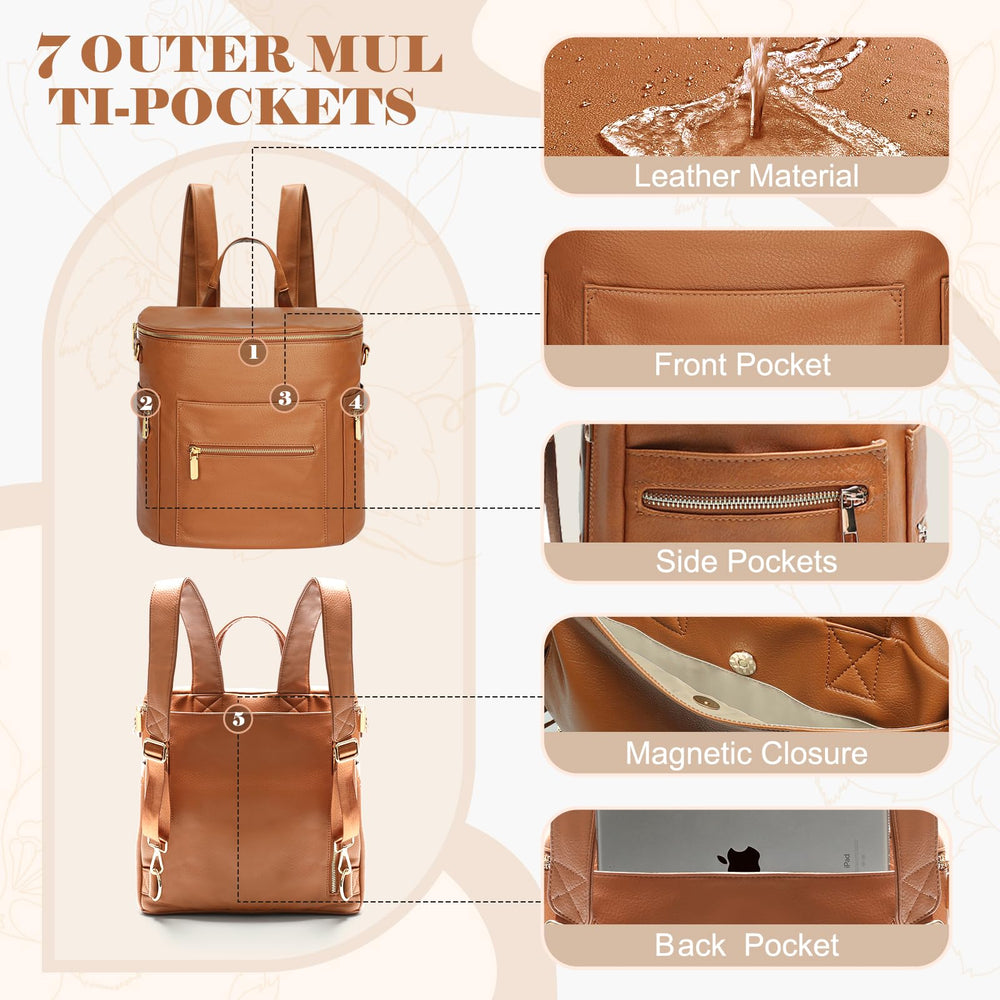 miss fong diaper bag backpack premium-leather finish adds refined style