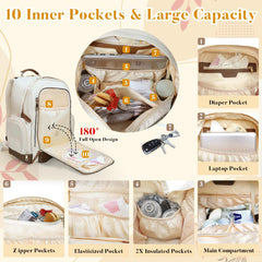 Miss Fong diaper bag backpack side insulated pocket keeps bottles warm or cool