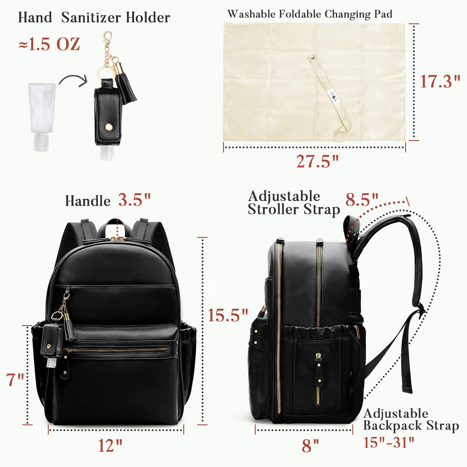 Miss Fong diaper bag stroller strap attachment supports hands-free outings.