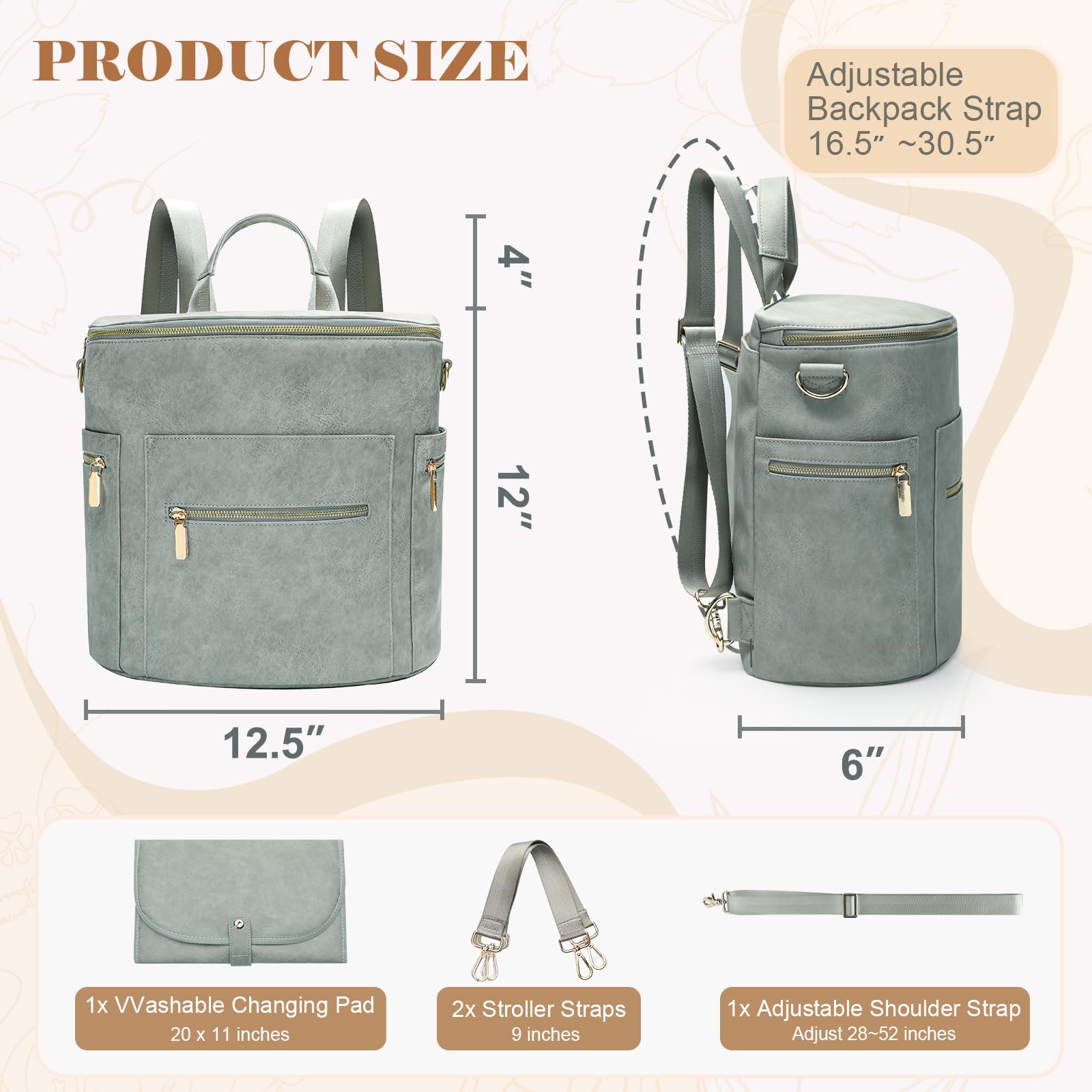 miss fong diaper bag backpack stroller straps for hands-free mobility.