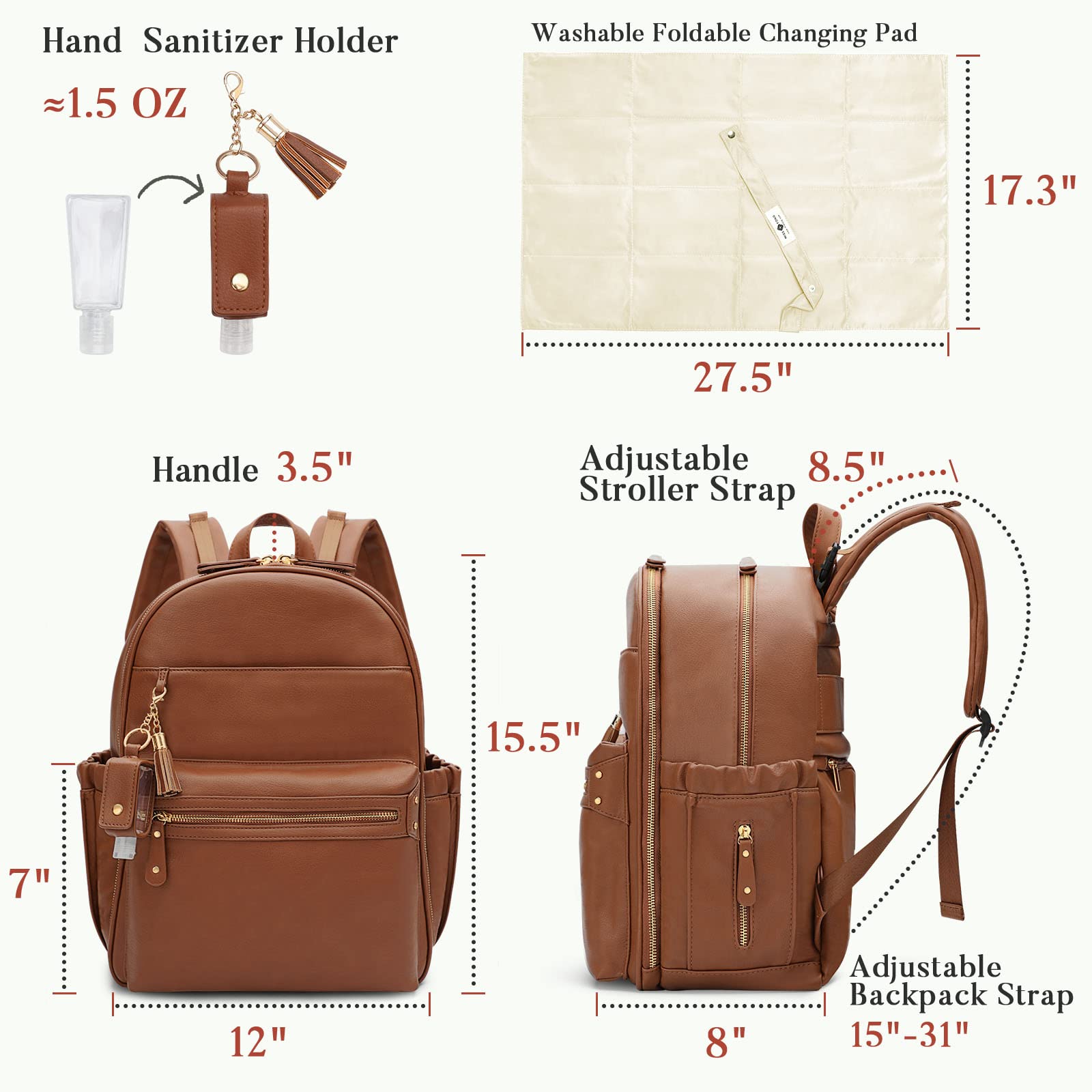 miss fong diaper bag backpack waterproof fabric eases cleaning after spills.