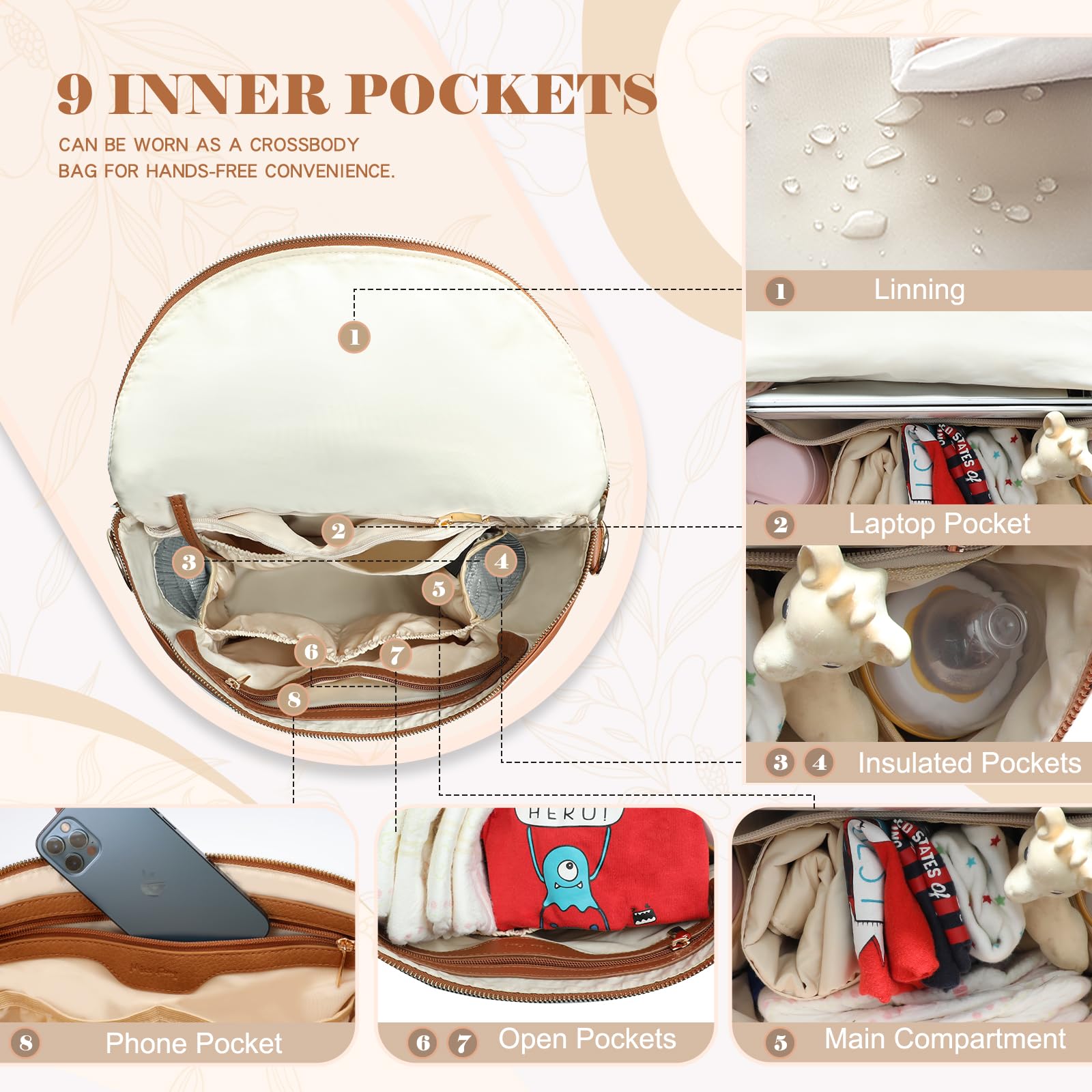 miss fong diaper bag changing pad included for clean diaper changes