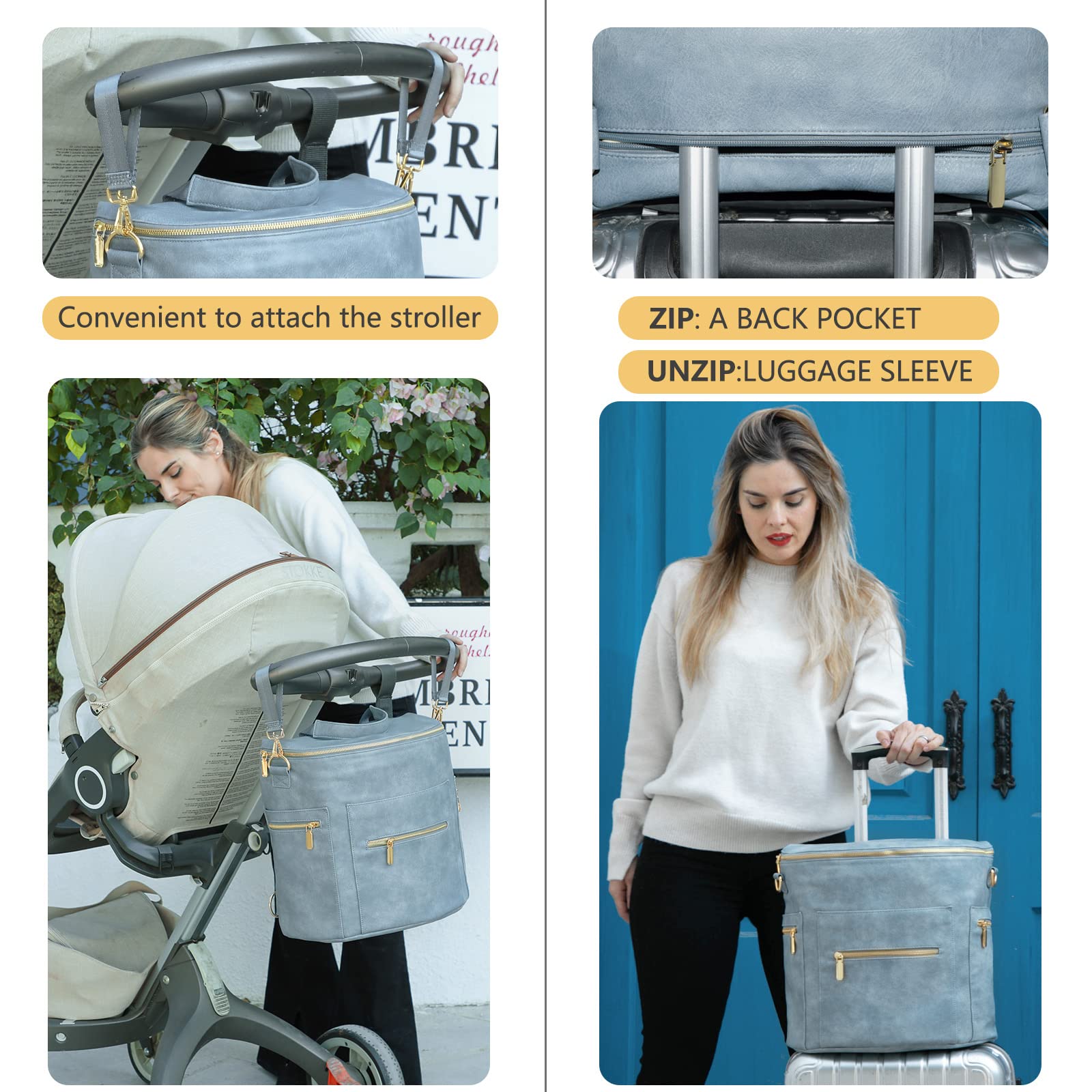Miss Fong insulated pockets image demonstrates temperature-friendly bottle storage on the go.