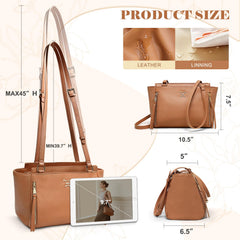 Miss Fong diaper bag purse front view demonstrates seven-pocket organization.