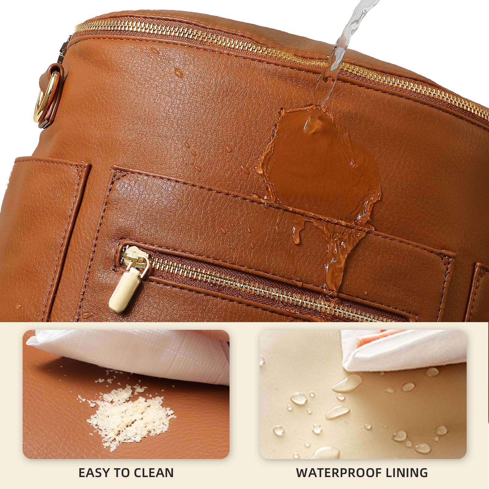 miss fong strap and zipper close-up demonstrates secure, stylish travel-ready design