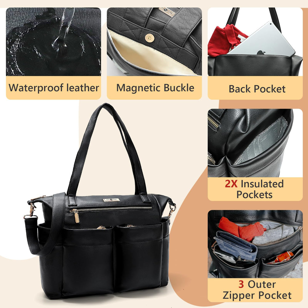 Miss Fong diaper bag tote insulated pockets keeping bottles at stable temperatures