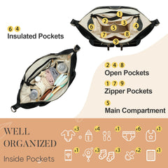 Miss Fong diaper bag tote stroller straps for hands-free travel