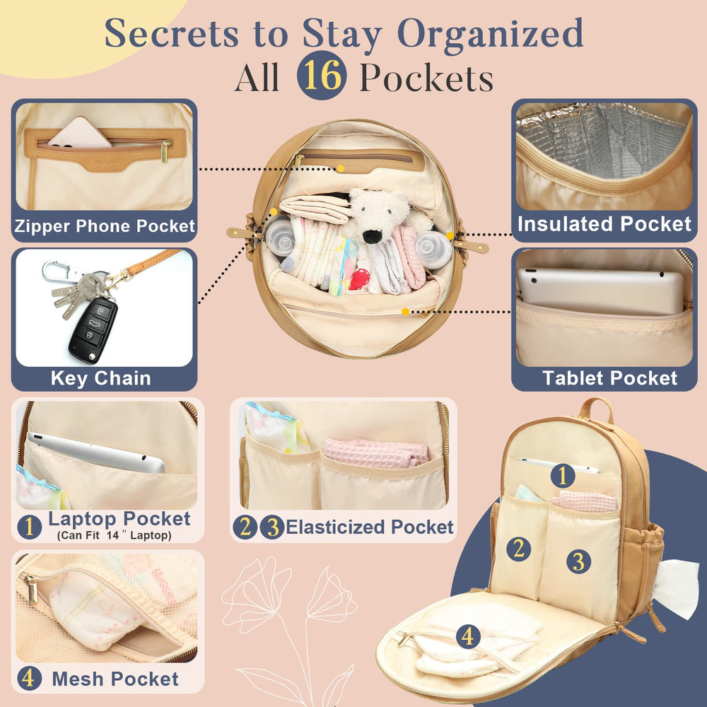 Miss Fong Leather Diaper Bag Peanut hand sanitizer holder adds quick-access hygiene on strolls.