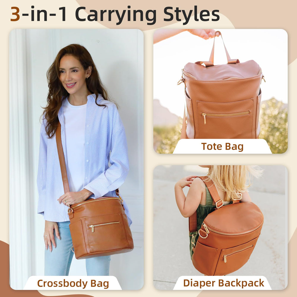 miss fong mini diaper bag back view shows adjustable strap for comfortable all-day wear